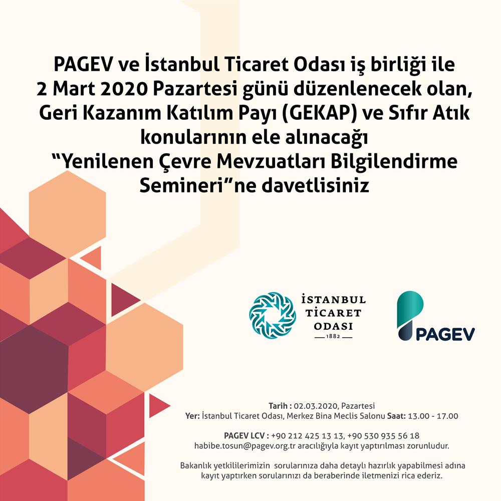 PAGEV ve İstanbul Ticaret Odası İş Birliğiyle Geri Kazanım Katılım Payı (GEKAP) ve Sıfır Atık Semineri